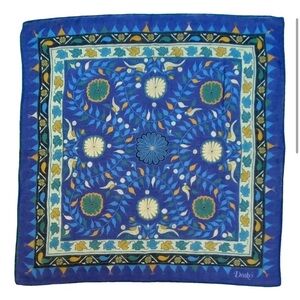 NWOT Drakes Blue and Green Patterned Bandana Scarf